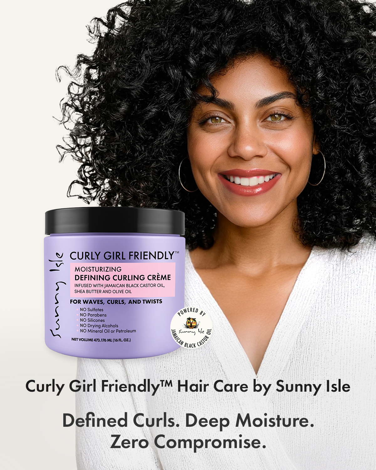 Sunny Isle Curly Girl Friendly Defining Curling Creme woman natural hair