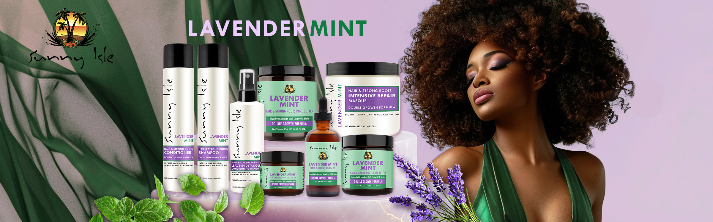Sunny Isle Lavender Mint Collection homepage banner