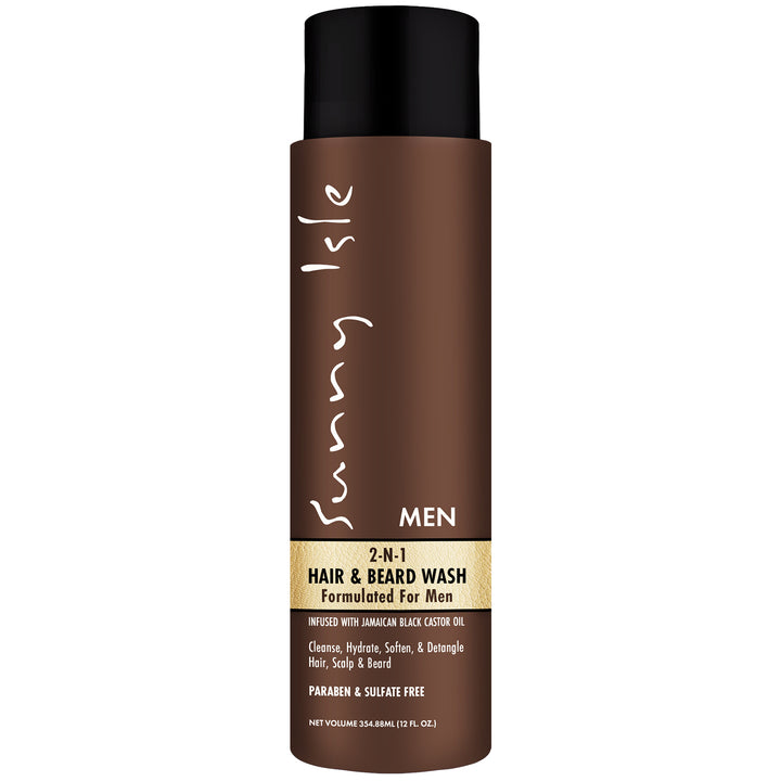 Sunny Isle Jamaican Black Castor Oil Formulated for Men 2-N-1 Hair and Beard Wash 12oz