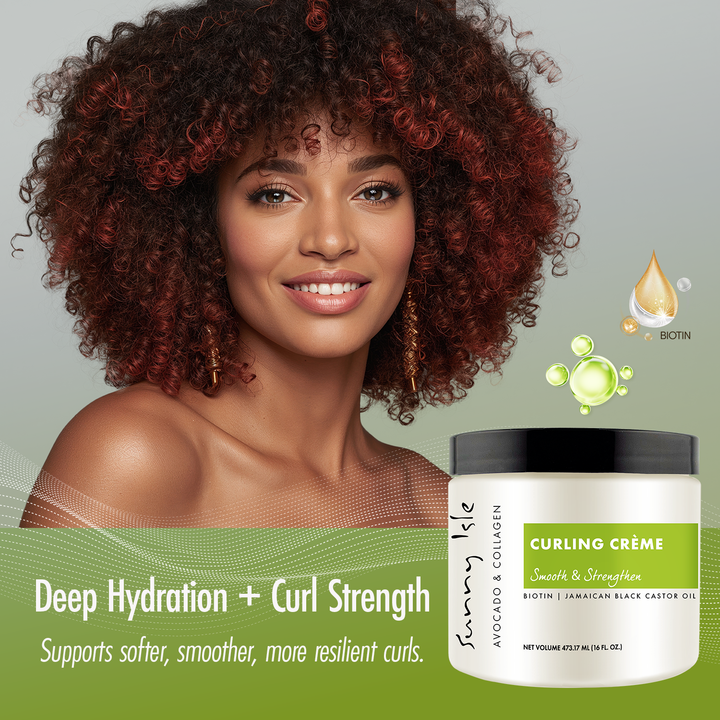 Sunny Isle Avocado and Collagen Curling Crème 16oz with Biotin