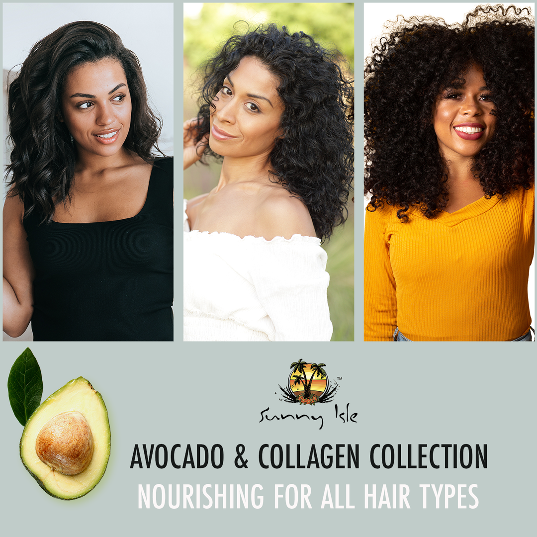 Sunny Isle Avocado & Collagen Hydrating Shampoo & Conditioner 10.1oz Bundle