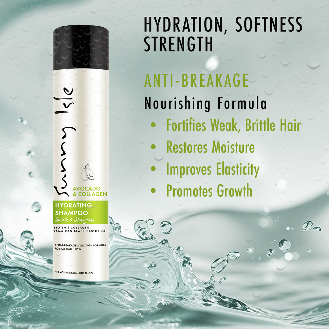 Sunny Isle Avocado & Collagen Hydrating Shampoo & Conditioner 10.1oz Bundle