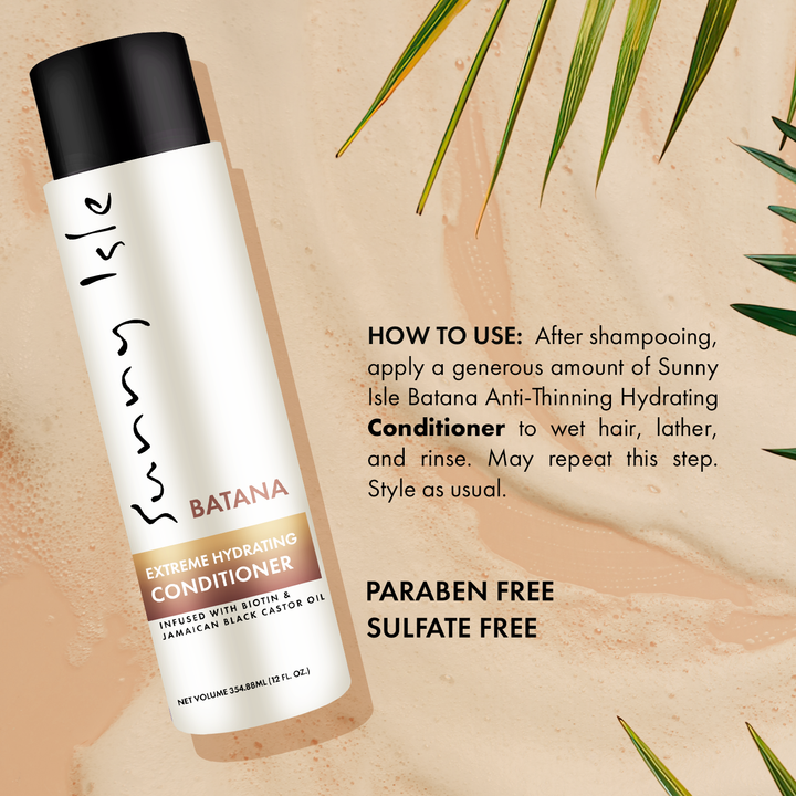 Sunny Isle Batana Conditioner 12oz how to use infographic