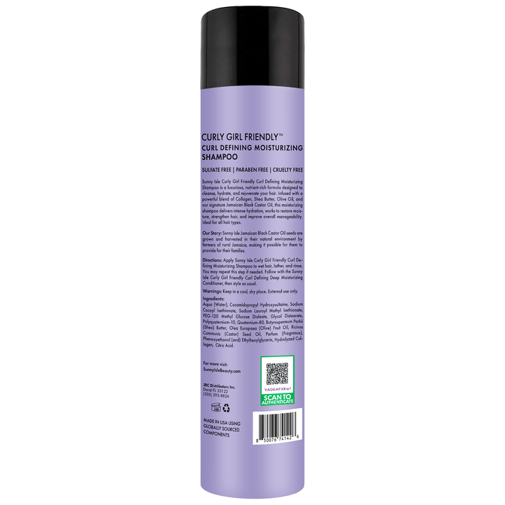 Sunny Isle Curly Girl Friendly Moisturizing Shampoo 10.1 oz back