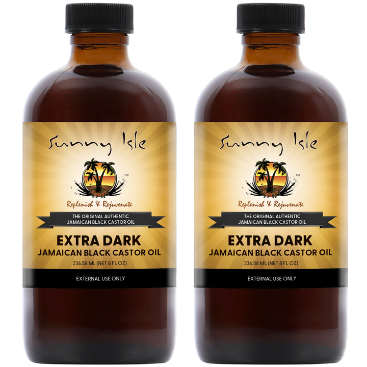 Sunny Isle Extra Dark Jamaican Black Castor Oil 8oz 2-Pack Bundle