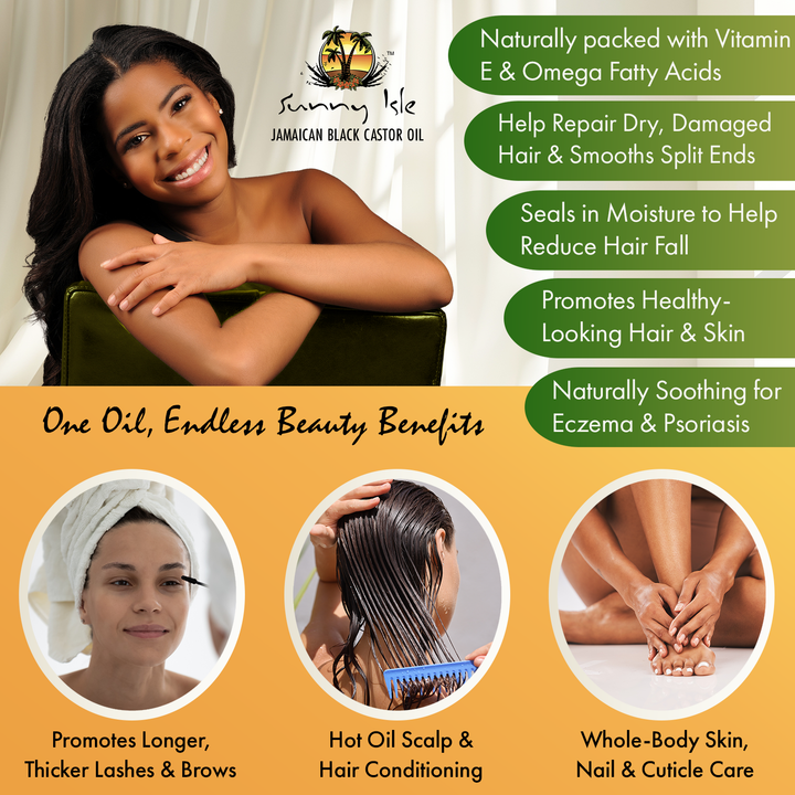 Sunny Isle Extra Dark Jamaican Black Castor Oil 8oz 2-Pack Bundle
