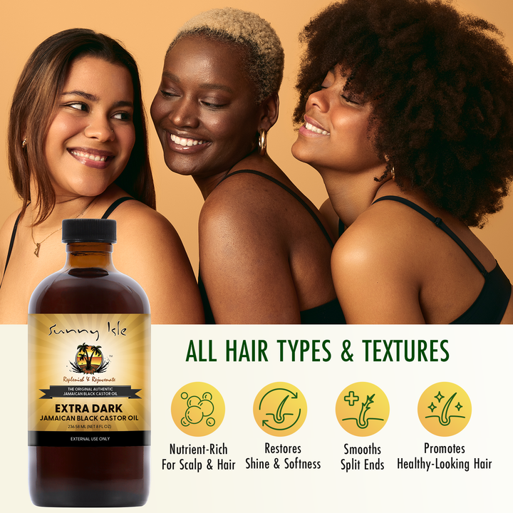 Sunny Isle Extra Dark Jamaican Black Castor Oil 8oz 2-Pack Bundle