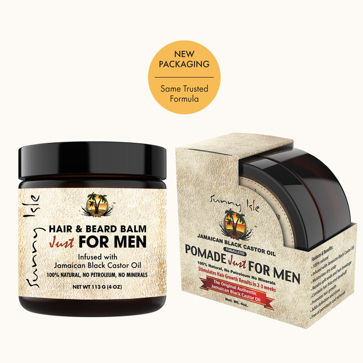 Sunny Isle Hair & Beard Balm Just For Men Pomade 4oz