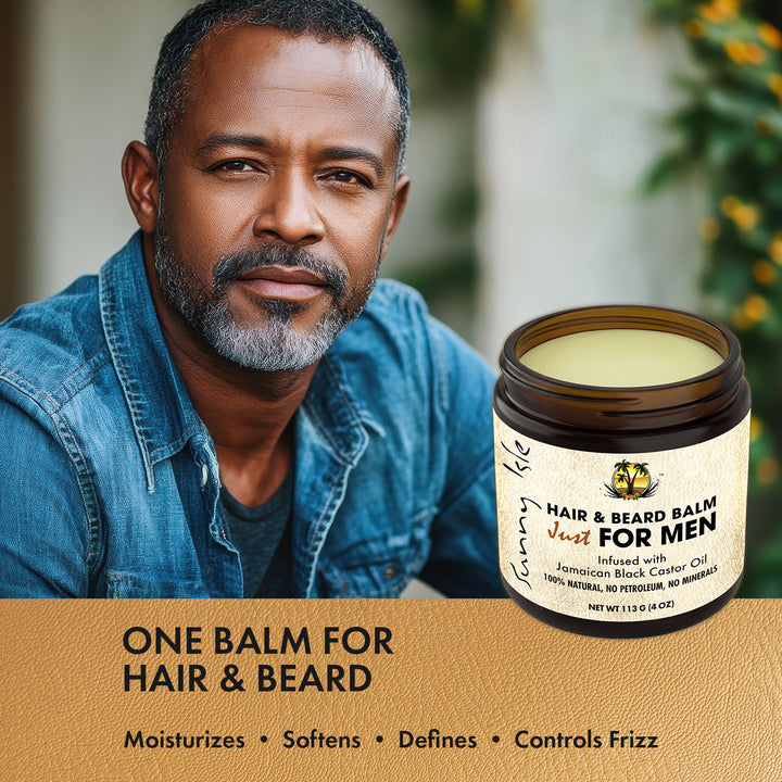 Sunny Isle Hair & Beard Balm Just For Men Pomade 4oz
