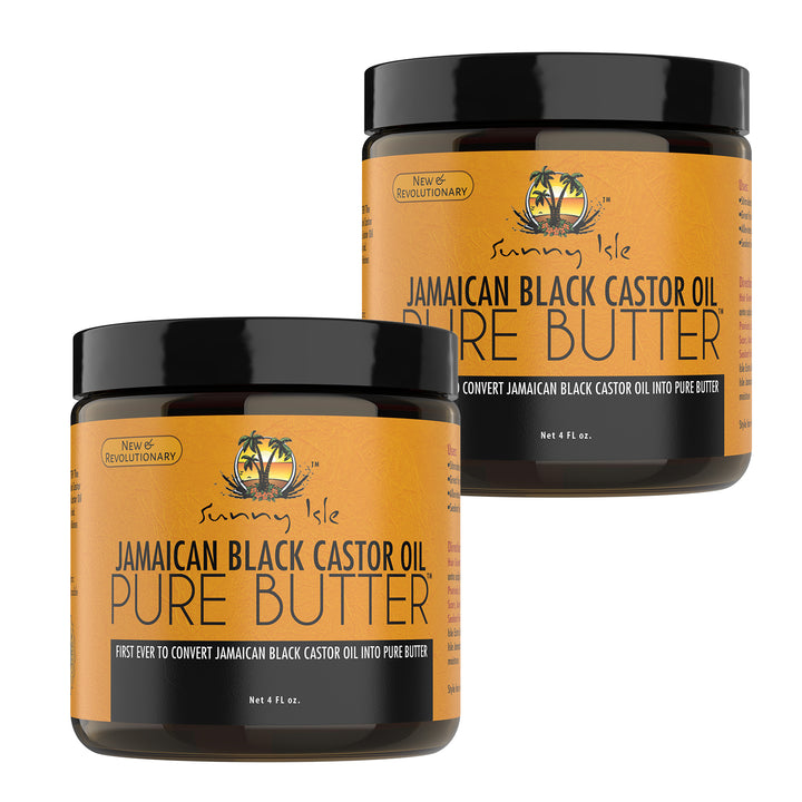 Sunny Isle Jamaican Black Castor Oil Pure Butter 4oz 2-Pack Bundle