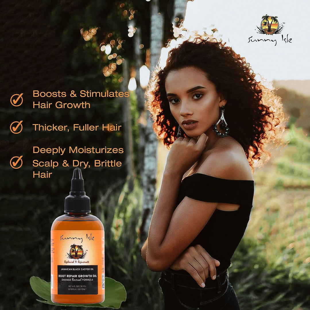 Sunny Isle Jamaican Black Castor Oil Root Repair Growth Oil 4oz 2-Pack