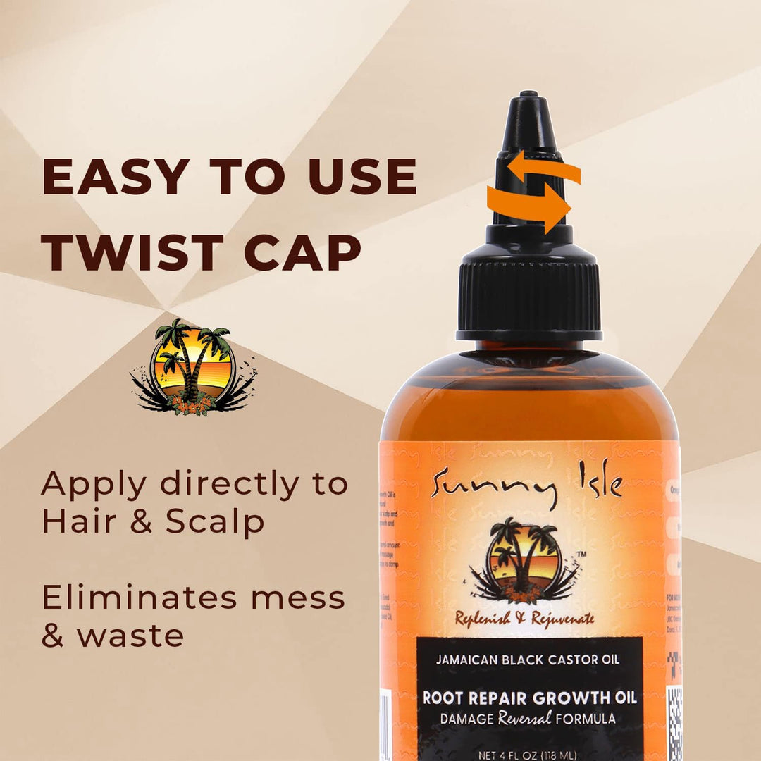 Sunny Isle Jamaican Black Castor Oil Root Repair Growth Oil 4oz 2-Pack