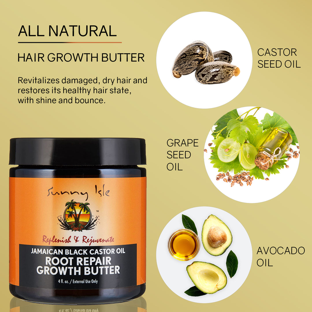 Sunny Isle Jamaican Black Castor Oil Root Repair Hair Growth Butter 4oz (2-Pack)