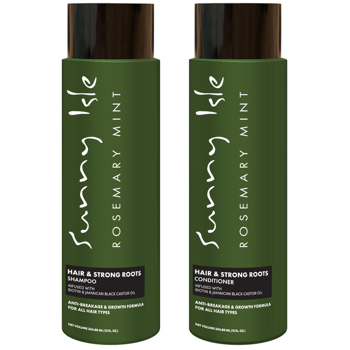 Sunny Isle Rosemary Mint Hair & Strong Roots Anti-Breakage Shampoo & Conditioner 2-Piece Bundle
